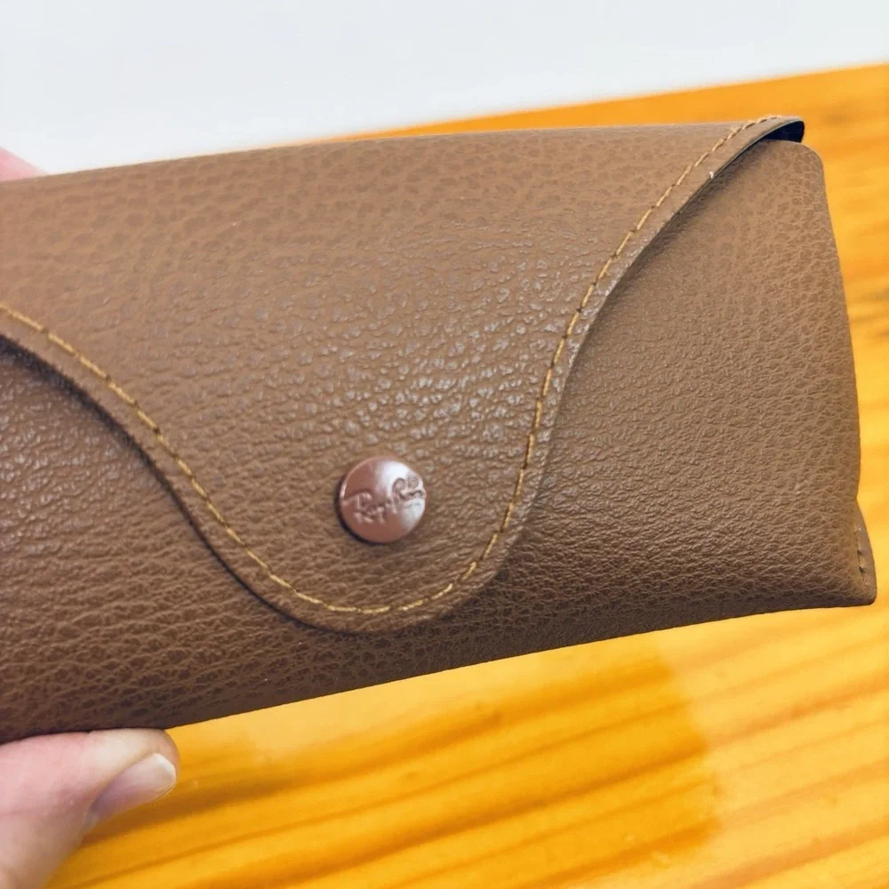 Ray Ban Brown Glasses Case Snap Closure Lined‎ Interior - Case Only